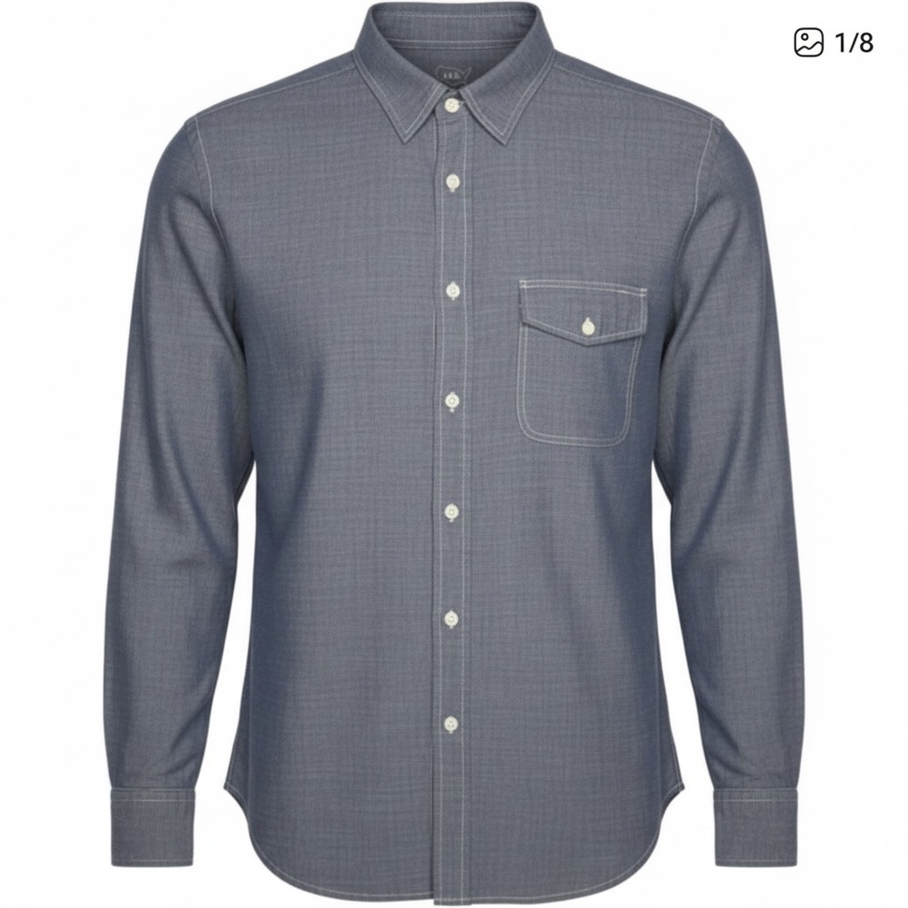SAVE KHAKIS UNITED CHAMBRAY L/S SHIRT LARGE